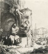 Rembrandt Harmensz. van Rijn – Christus und die Samariterin zwischen Ruinen