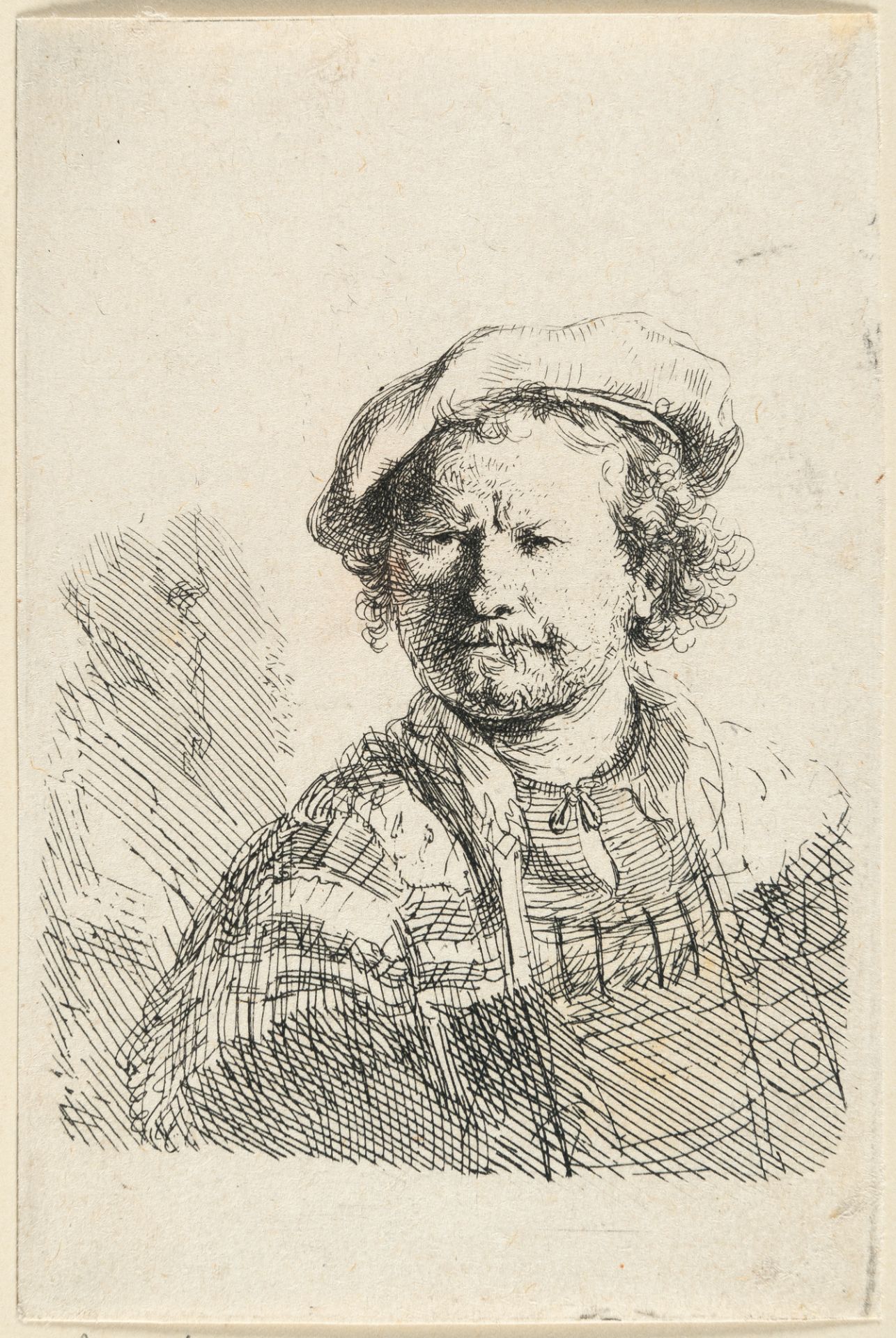 Rembrandt Harmensz. van Rijn – Selbstbildnis mit der flachen Kappe - Bild 2 aus 3