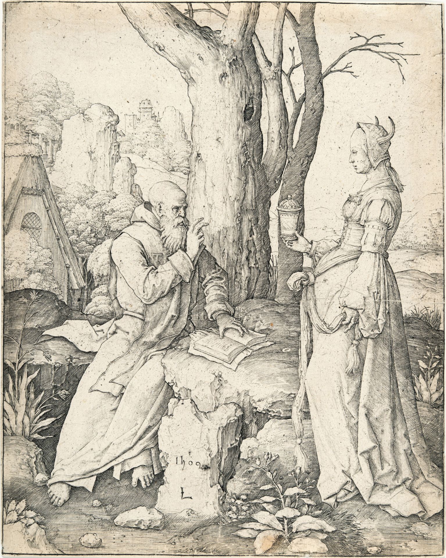 Lucas van Leyden (1494 - Leiden - 1533) – The Temptation of Saint Anthony
