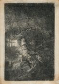 Rembrandt Harmensz. van Rijn – Die Ruhe auf der Flucht nach Ägypten (Nachtstück)