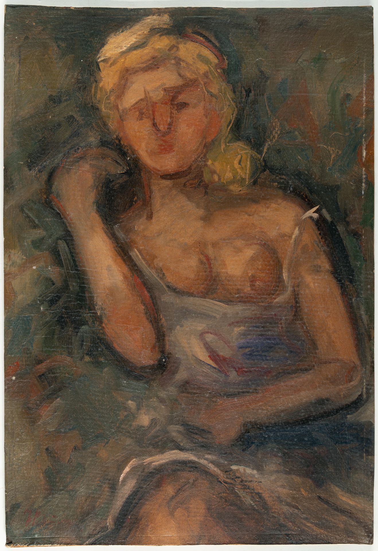 Georgios Bouzianis (Jorgo(S) Busianis) (1885 - Athen - 1959) – Sitzende Frau - Bild 2 aus 5