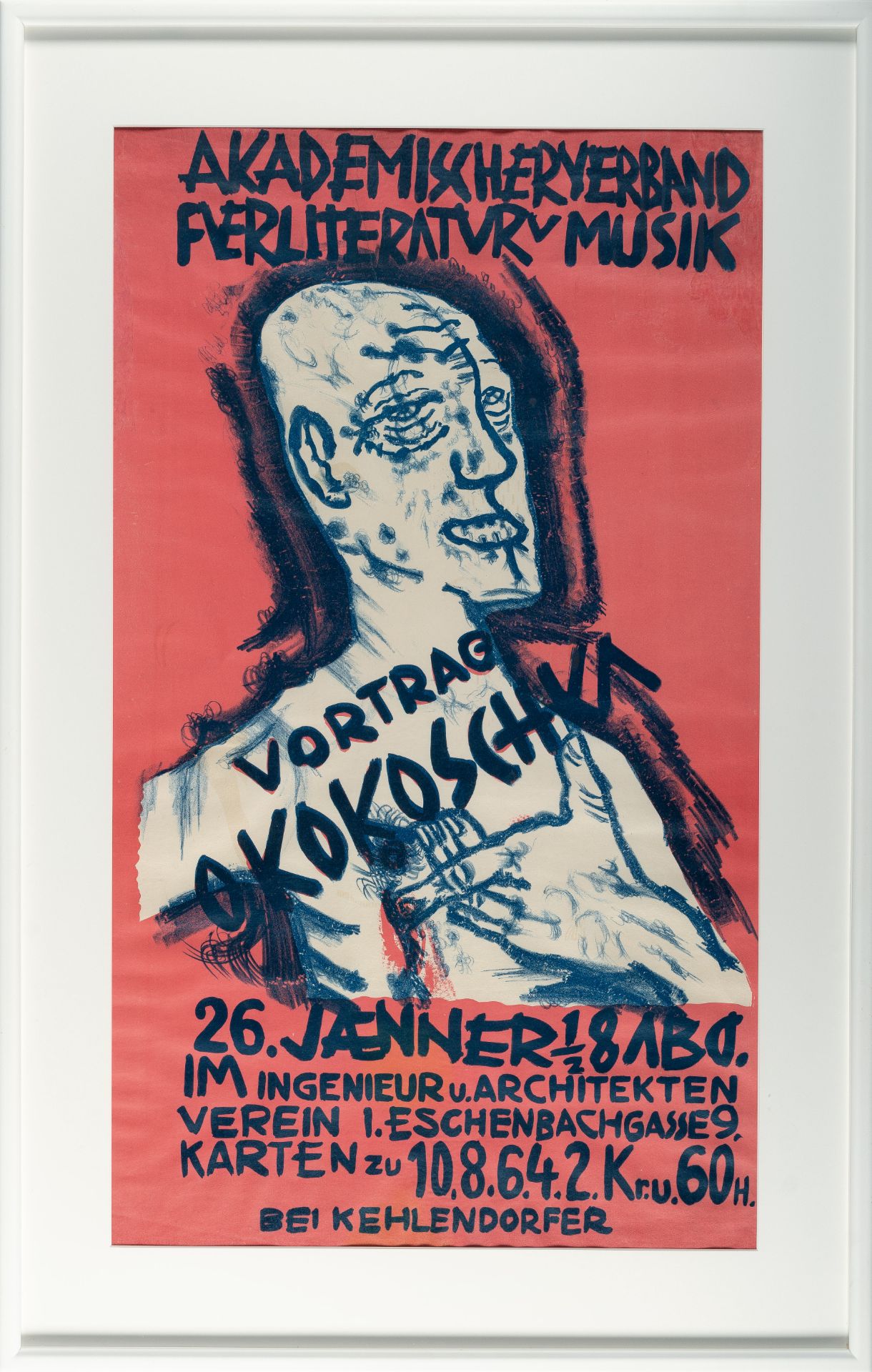 Oskar Kokoschka (1886 Pöchlarn - Montreux 1980) – Self-portrait, hand on the chest.Poster. - Image 4 of 5