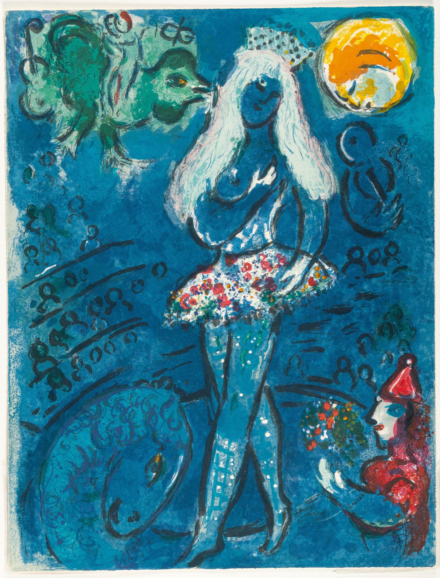 Marc Chagall (1887 Witebsk - Saint-Paul-de-Vence 1985) – The Dancer (from: Cirque).Coloured - Image 2 of 3