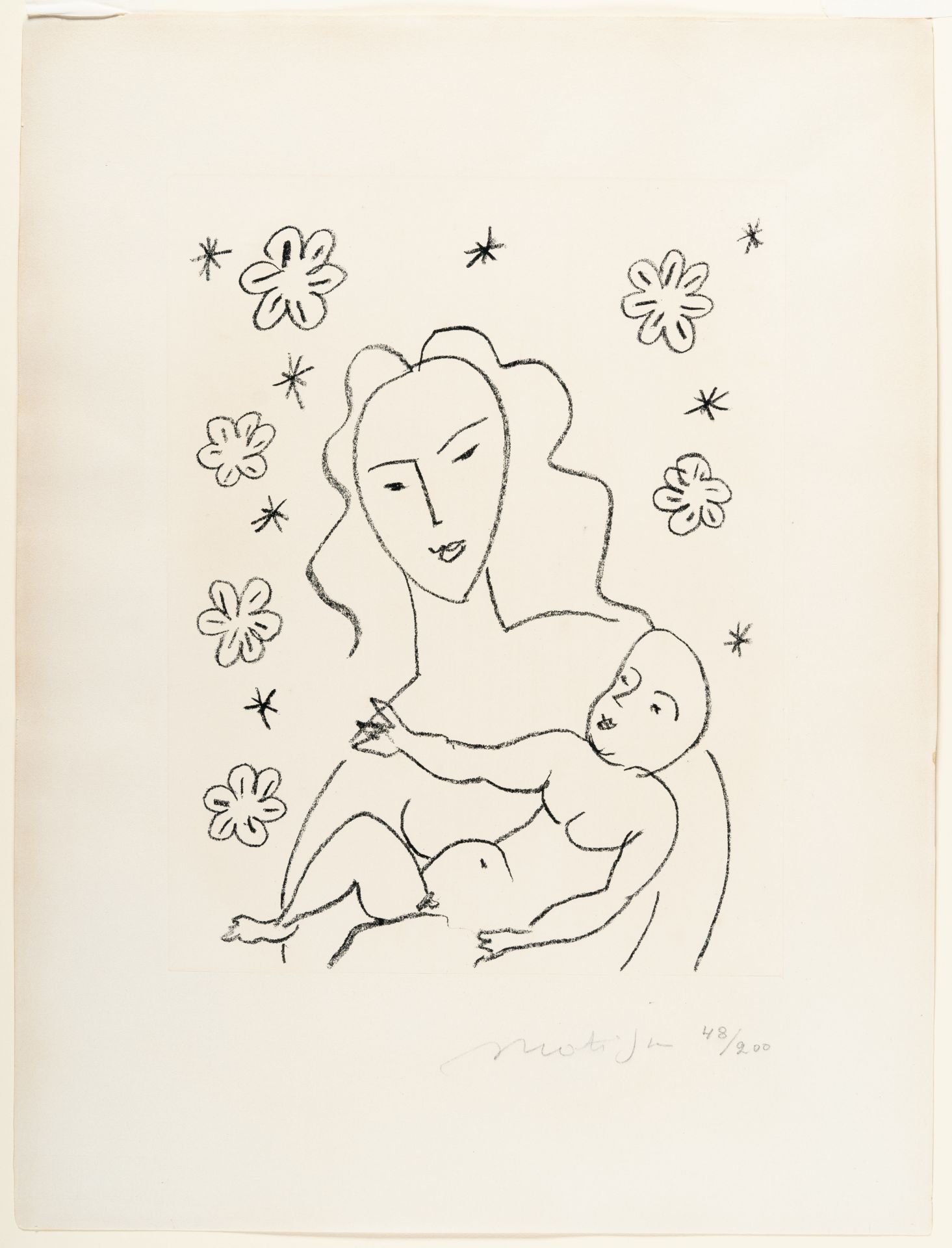 Henri Matisse (1869 Le Cateau-Cambrésis - Nizza 1954) – Vierge et Enfant sur fond de fleurs et d'eto - Bild 2 aus 3