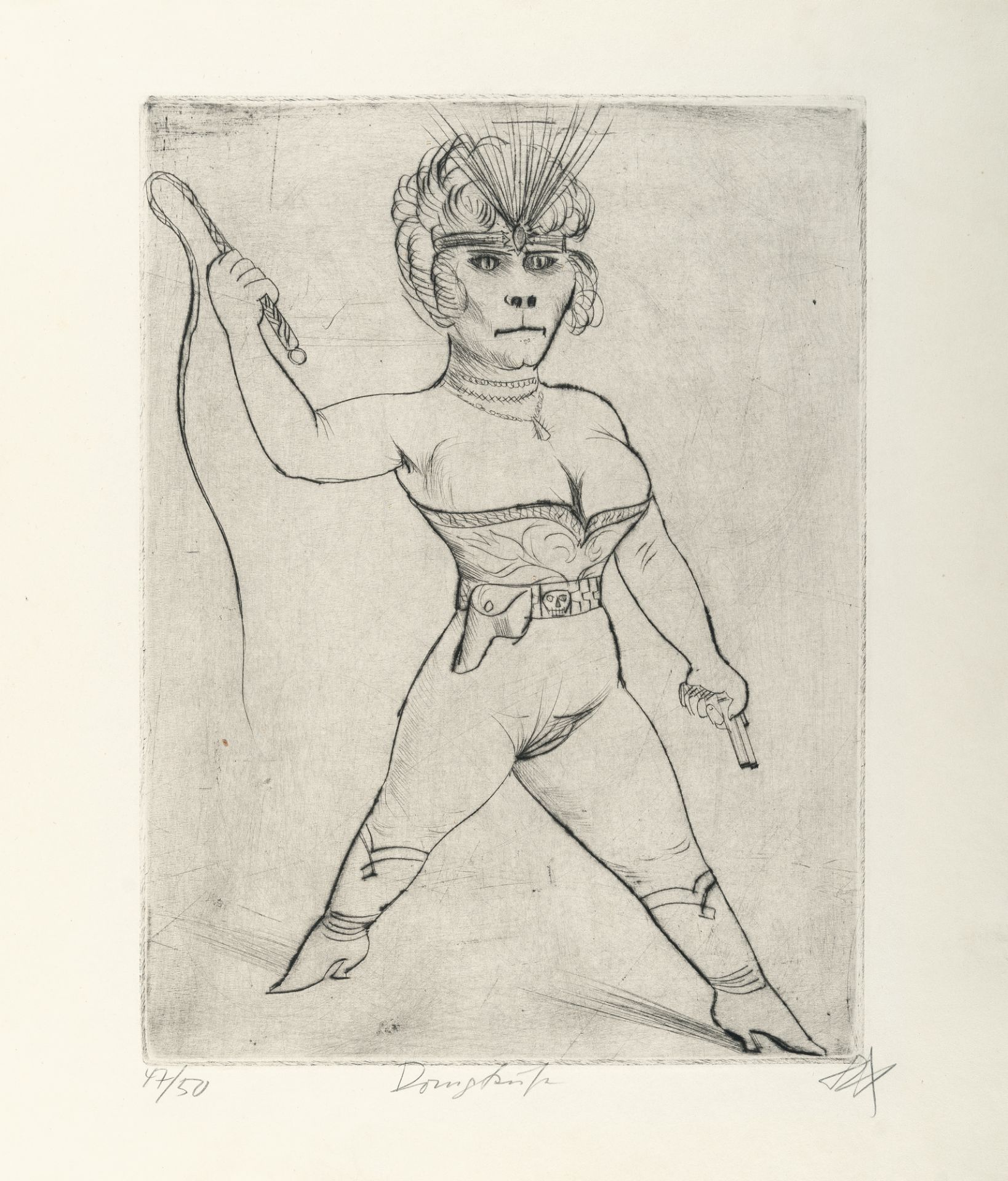 Otto Dix (1891 Untermhaus bei Gera - Singen 1969) – “Dompteuse” (Tamer).Etching with drypoint on