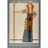 Ludwig Hohlwein (1874 Wiesbaden - Berchtesgaden 1949) – Richard Strauss Week.Poster. Coloured