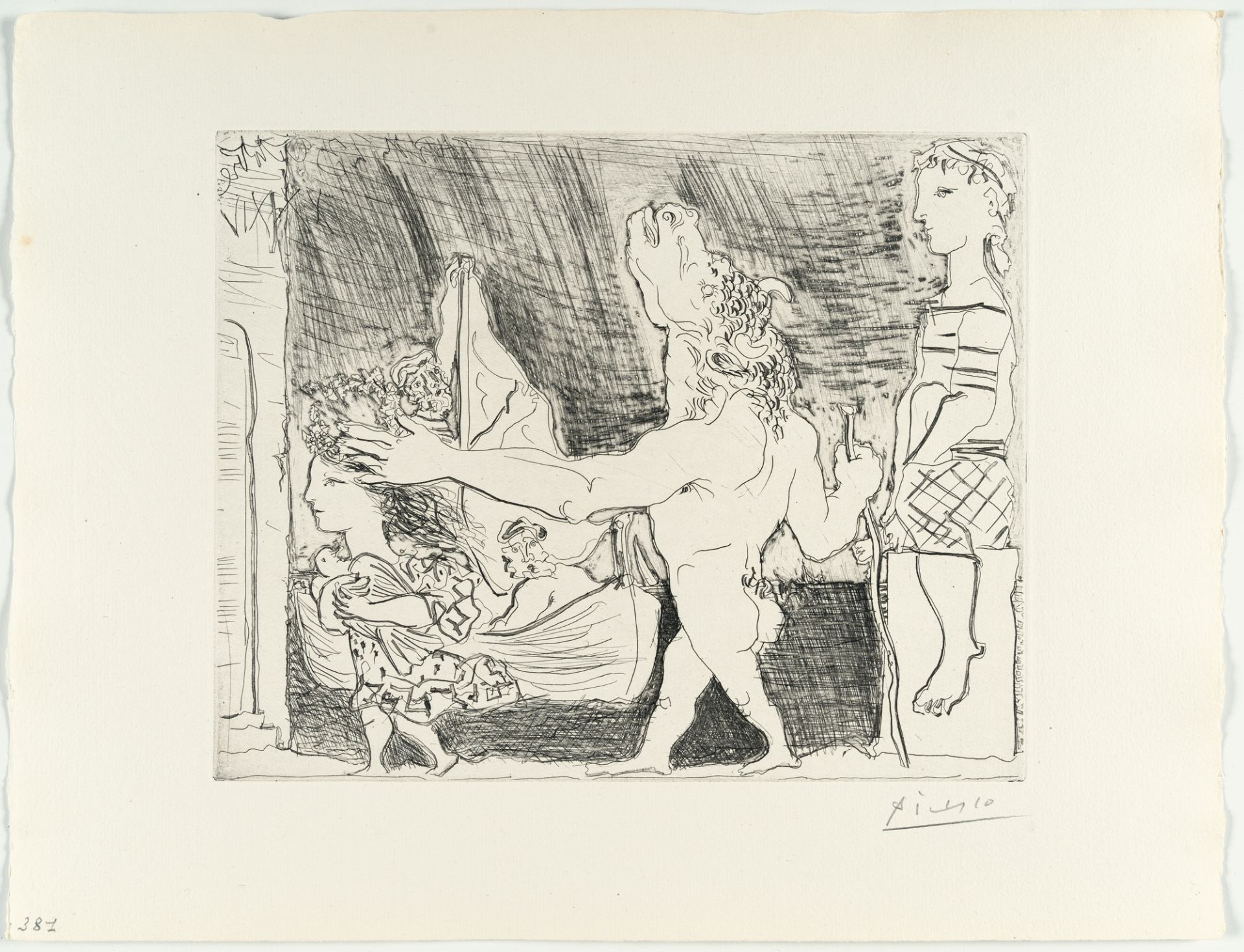 Pablo Picasso (1881 Málaga - Mougins bei Cannes 1973) – Minotaure aveugle guidé dans la nuit par une - Image 2 of 3
