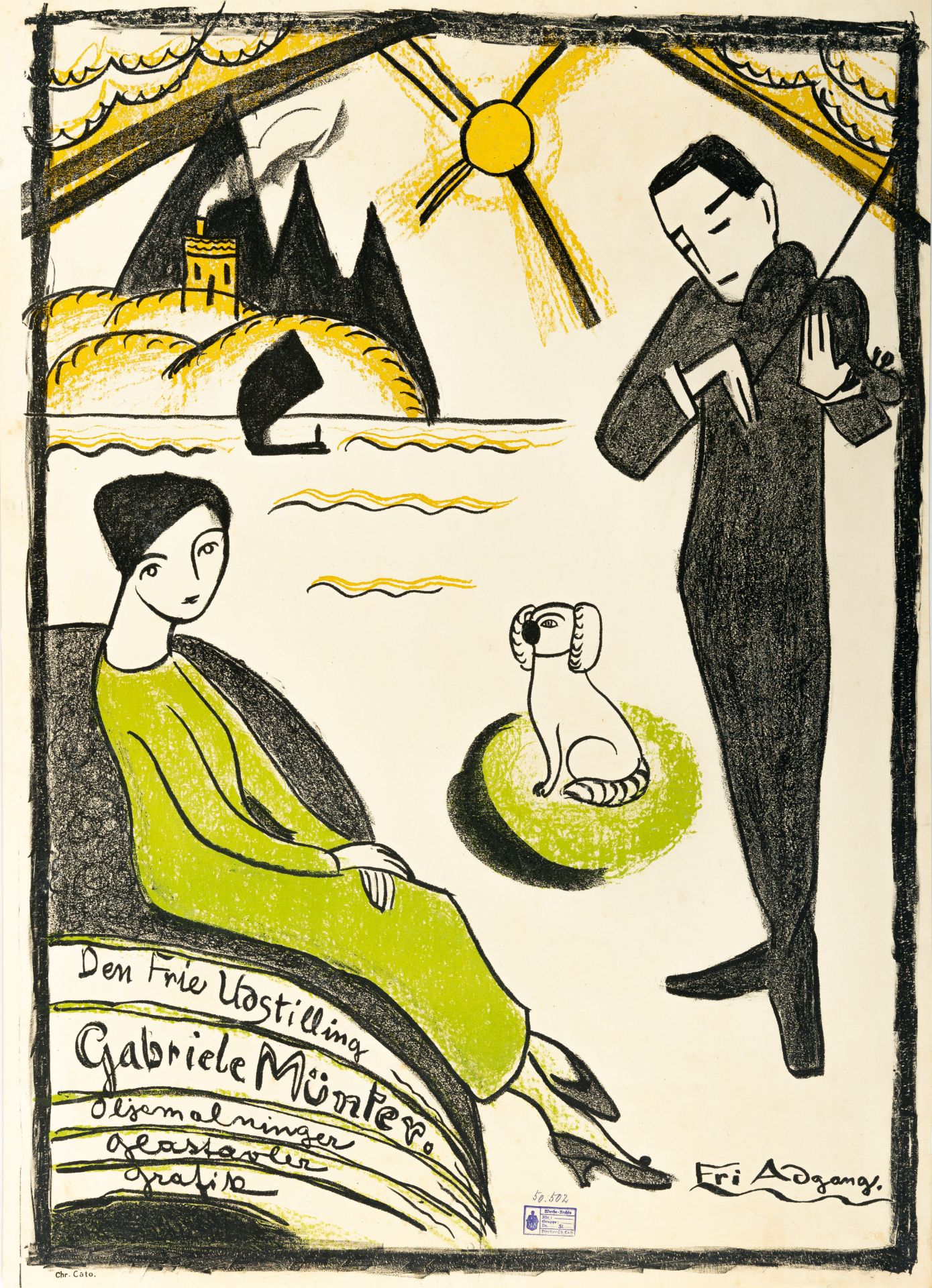 Gabriele Münter (1877 Berlin - Murnau 1962) – Plakat für die Gabriele Münter Ausstellung Kopenhagen