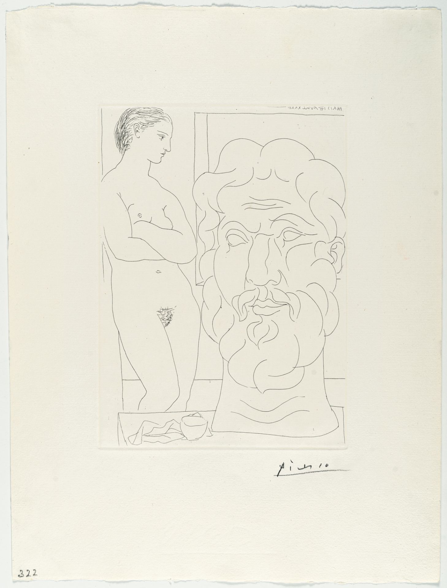 Pablo Picasso (1881 Málaga - Mougins bei Cannes 1973) – Marie-Thérèse regardant un autoportrait scul - Bild 2 aus 3