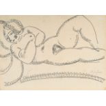 Alexej Von Jawlensky (1864 Torschok - Wiesbaden 1941) – Reclining nude with arms folded.Carpenter'