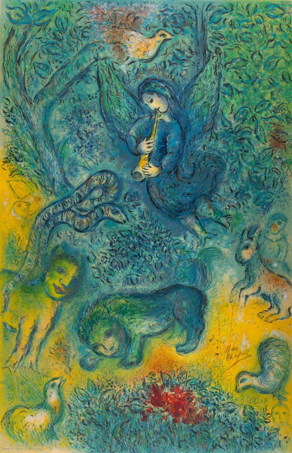 Marc Chagall (1887 Witebsk - Saint-Paul-de-Vence 1985) – The Magic Flute.Coloured lithograph on wove