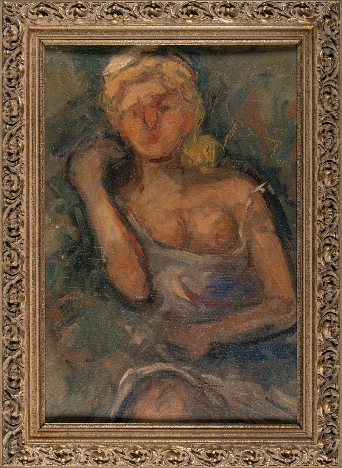 Georgios Bouzianis (Jorgo(S) Busianis) (1885 - Athen - 1959) – Sitzende Frau - Bild 4 aus 5