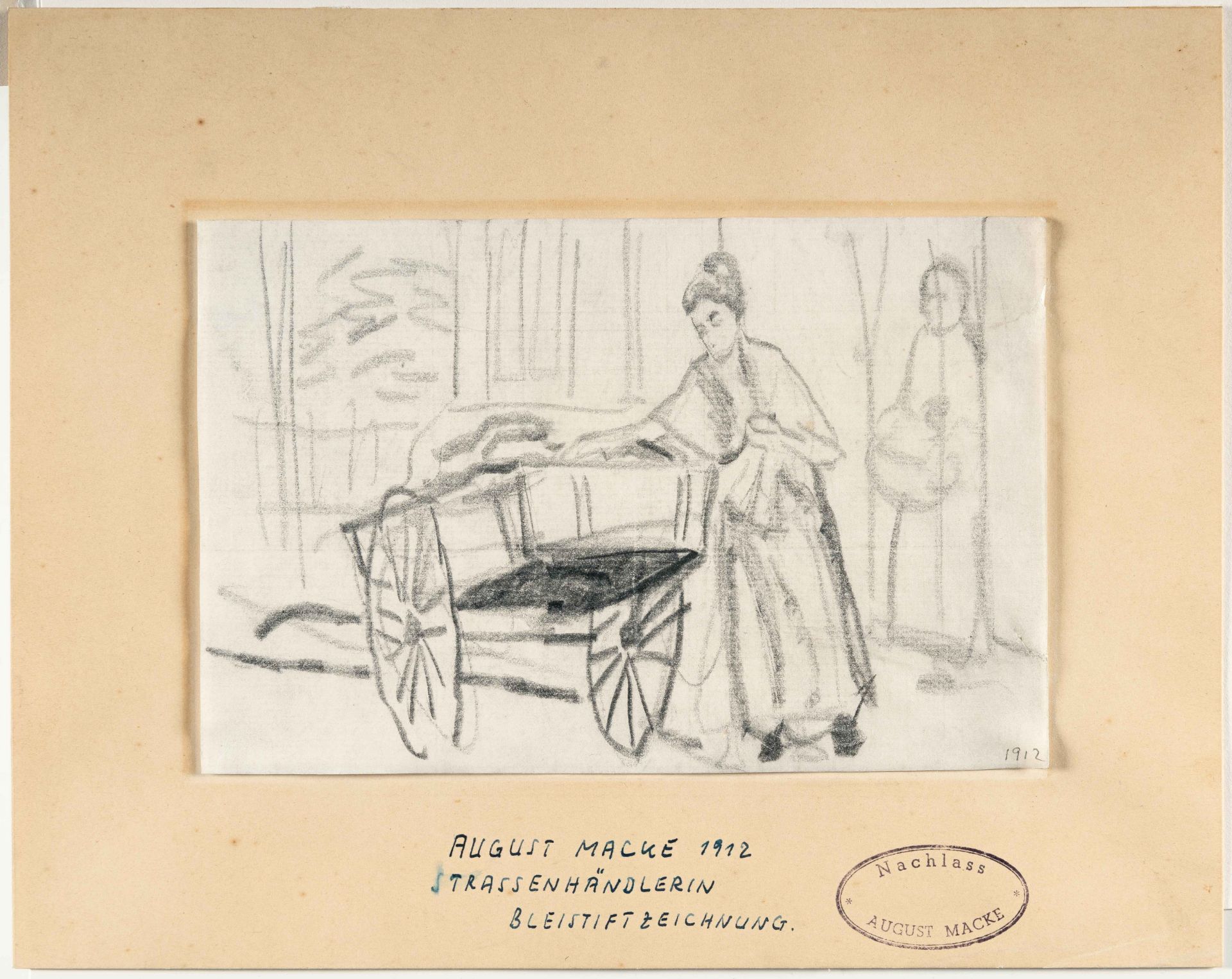 August Macke (1887 Meschede - Perthes-lès-Hurlus 1914) – Straßenhändlerin - Bild 2 aus 4