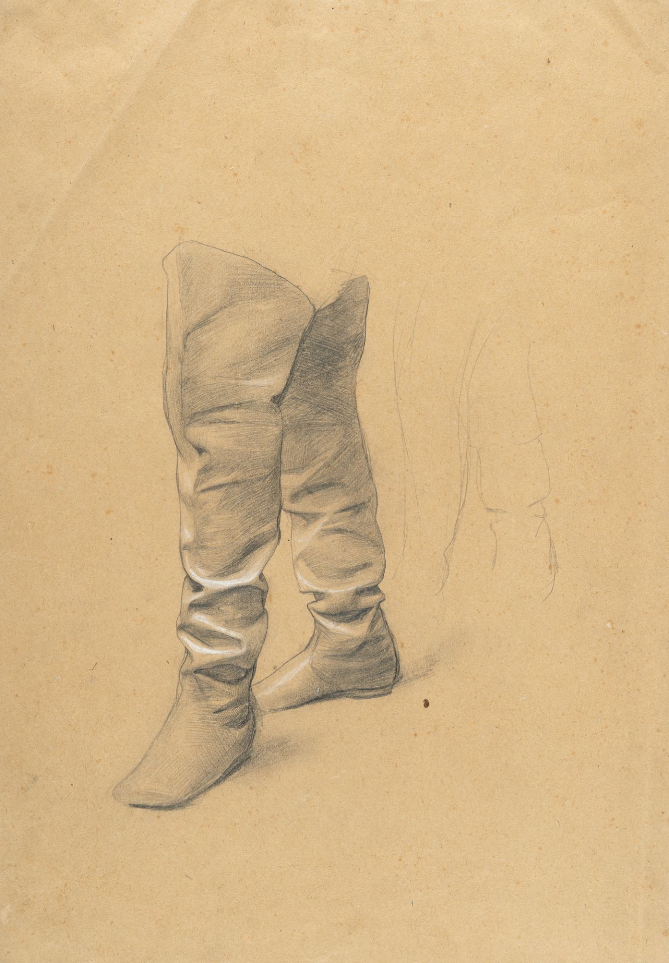 Gustav Klimt (1862 Baumgarten bei Wien - Wien 1918) – Boot studies for a standing man.Pencil, partly