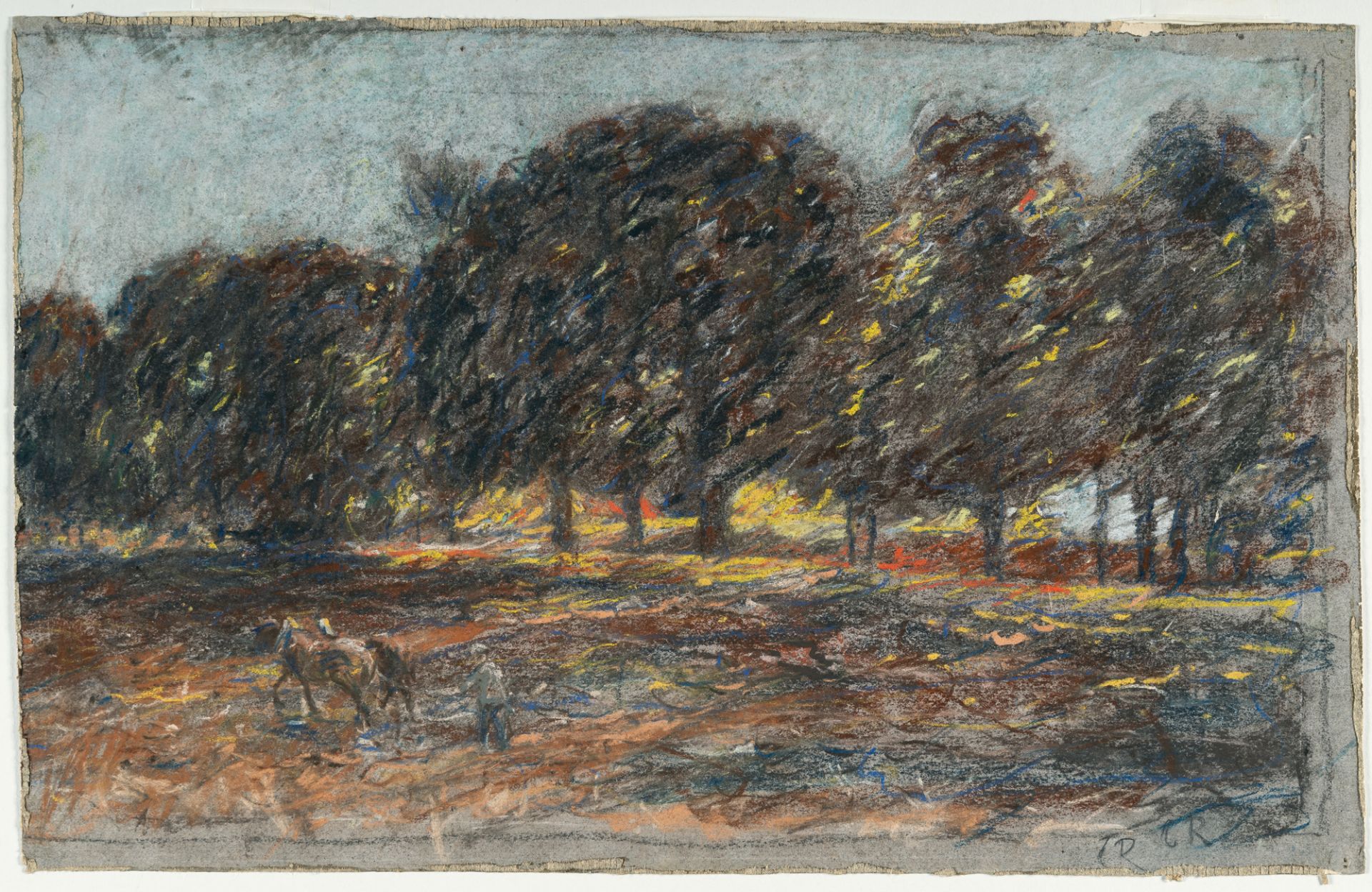 Christian Rohlfs (1849 Niendorf - Hagen 1938) – Belvedere Avenue in Weimar.Coloured chalk on firm, - Image 2 of 4