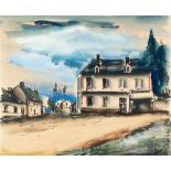 Maurice De Vlaminck (1876 Paris - Rueil-la-Gadelière 1958) – Rue de Village.Watercolour, gouache and