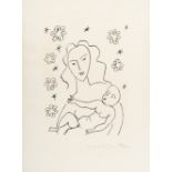 Henri Matisse (1869 Le Cateau-Cambrésis - Nizza 1954) – Vierge et Enfant sur fond de fleurs et d'eto