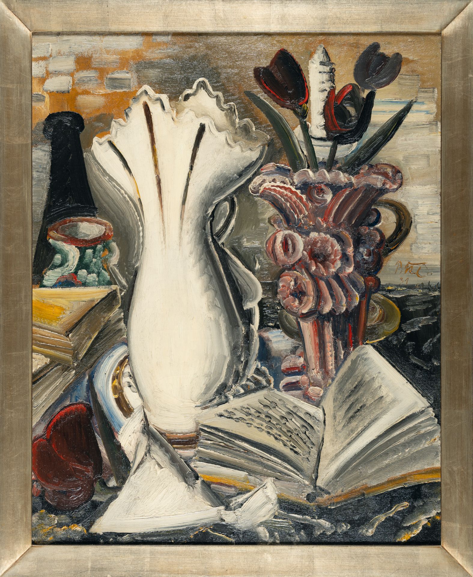 Paul Kleinschmidt (1883 Bublitz/Pommern - Bensheim 1949) – Stilleben mit seltsamen Vasen (Strange Va - Bild 4 aus 4
