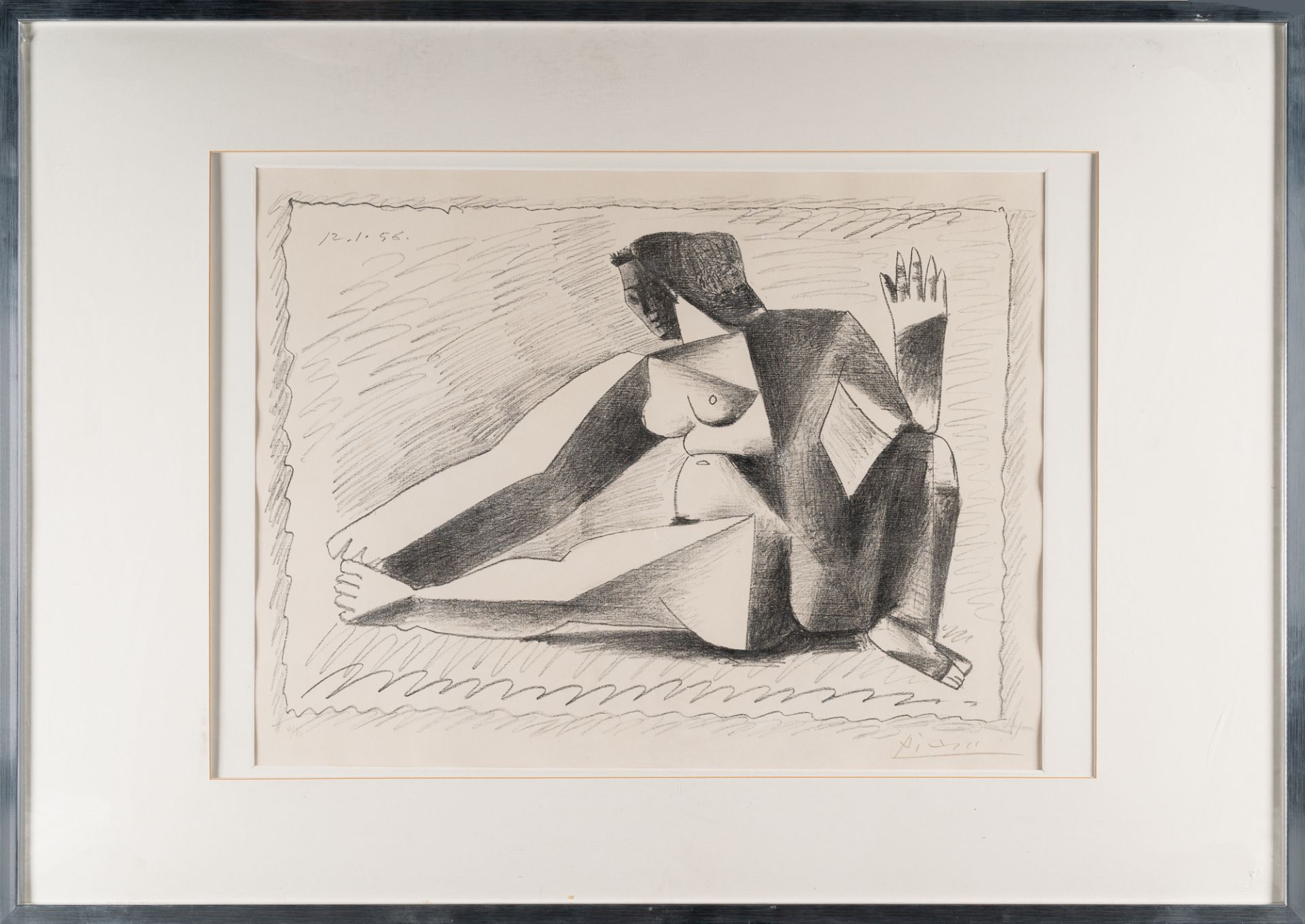 Pablo Picasso (1881 Málaga - Mougins bei Cannes 1973) – Femme accroupie au bras levé.Lithograph on - Image 4 of 4