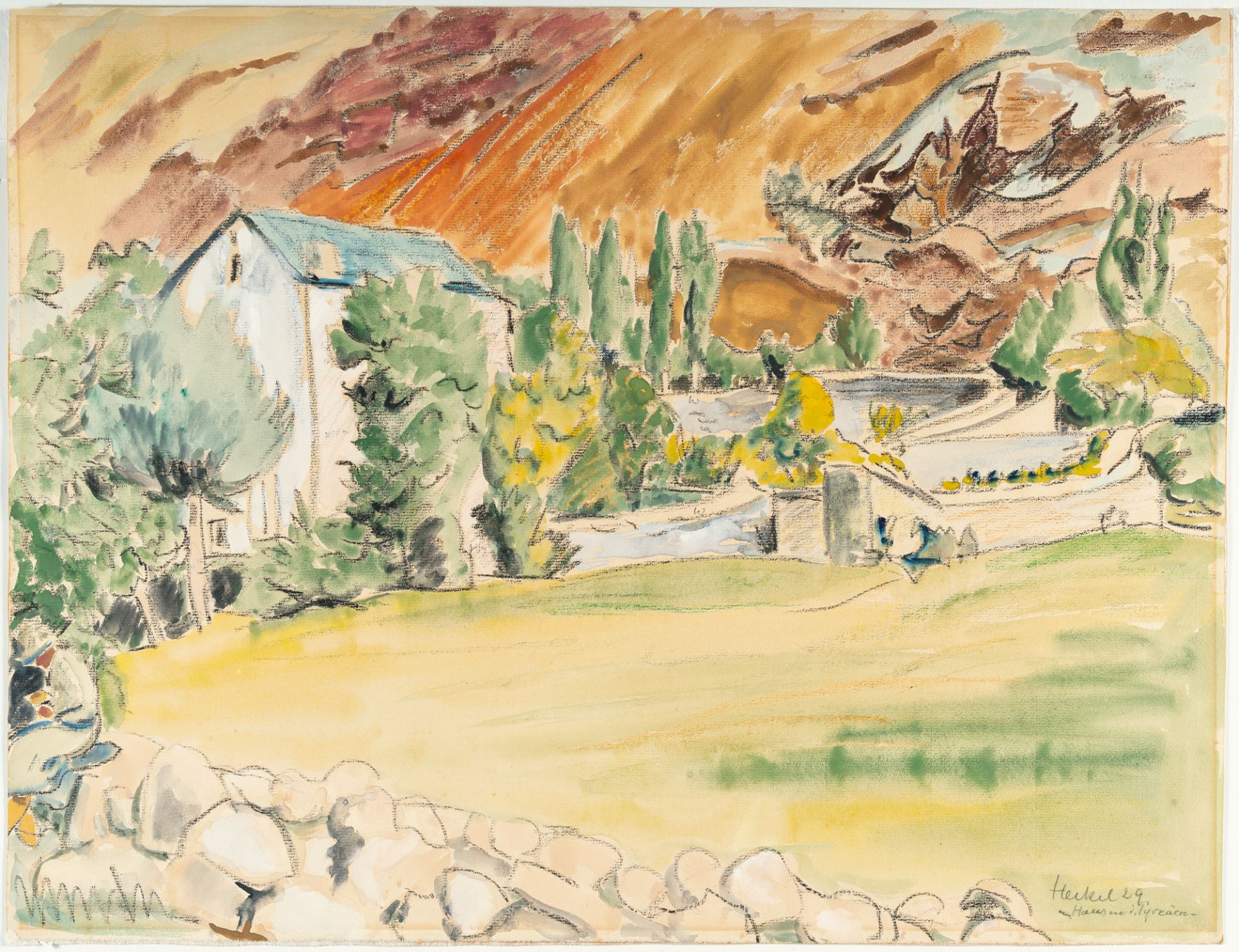 Erich Heckel (1883 Döbeln/Sachsen - Radolfzell 1970) – „Haus in den Pyrenäen“ - Bild 2 aus 4