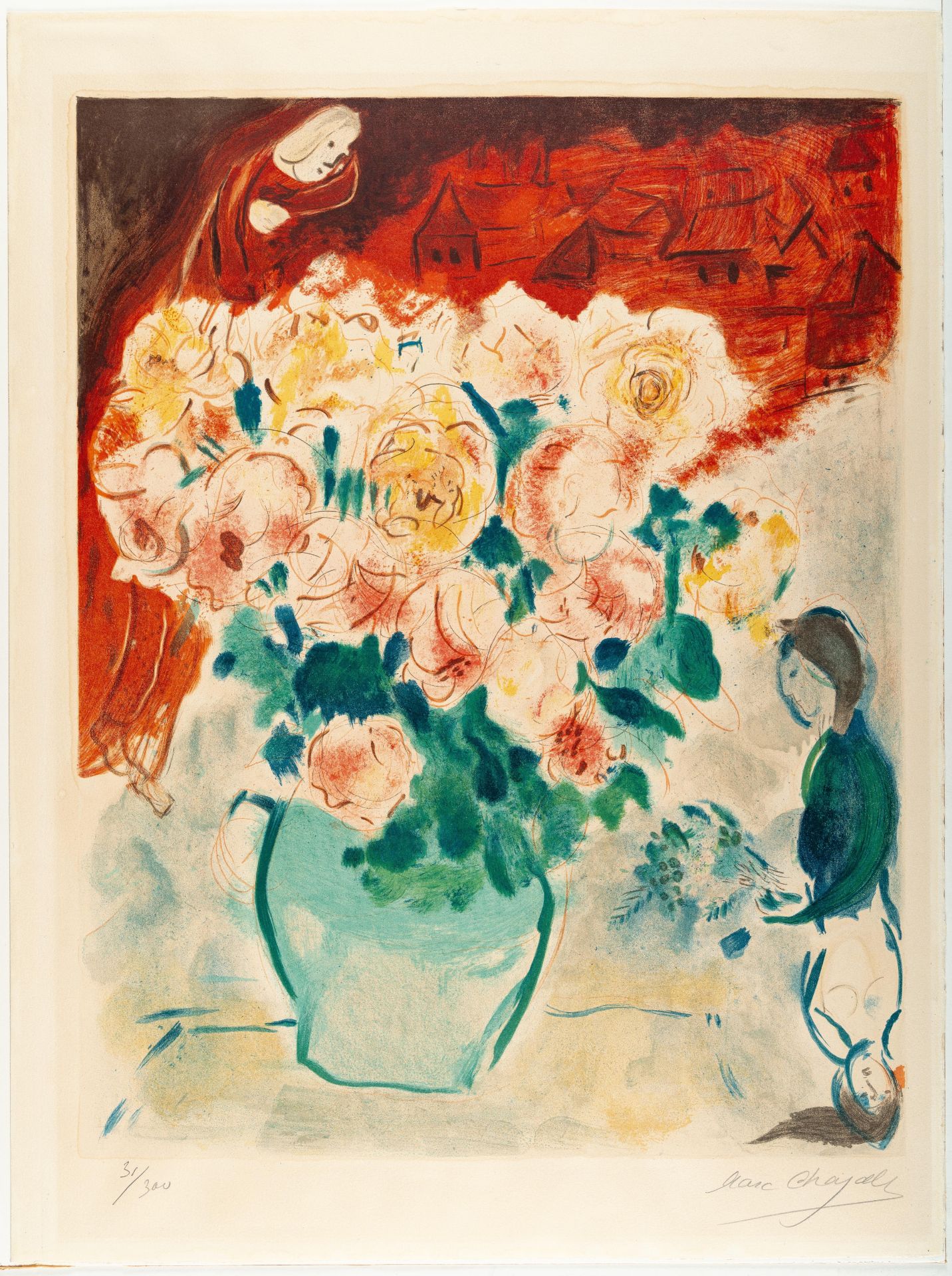 Marc Chagall (1887 Witebsk - Saint-Paul-de-Vence 1985) – Le Bouquet.Coloured lithograph on wove - Image 2 of 3