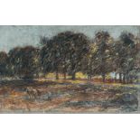 Christian Rohlfs (1849 Niendorf - Hagen 1938) – Belvedere Avenue in Weimar.Coloured chalk on firm,