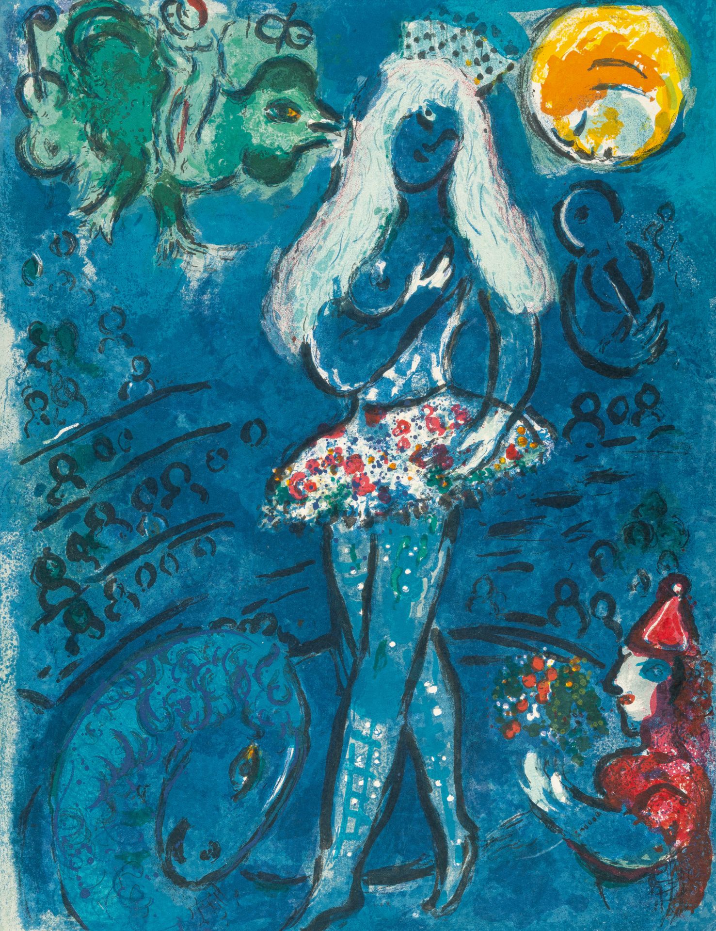 Marc Chagall (1887 Witebsk - Saint-Paul-de-Vence 1985) – The Dancer (from: Cirque).Coloured