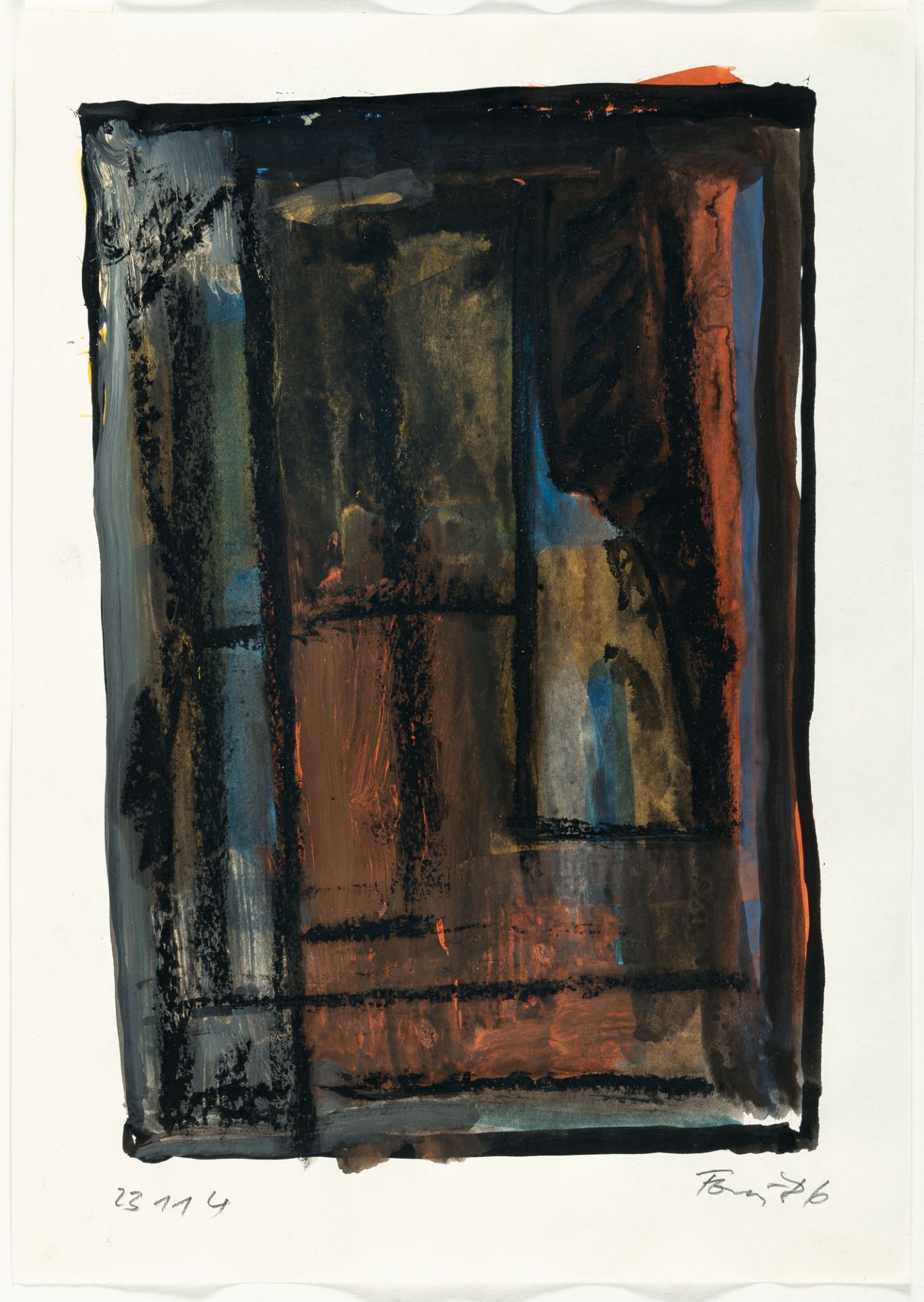 Günther Förg (1952 Füssen - Freiburg i. Br. 2013) – Untitled.Gouache and oil crayon, partly with - Image 2 of 11