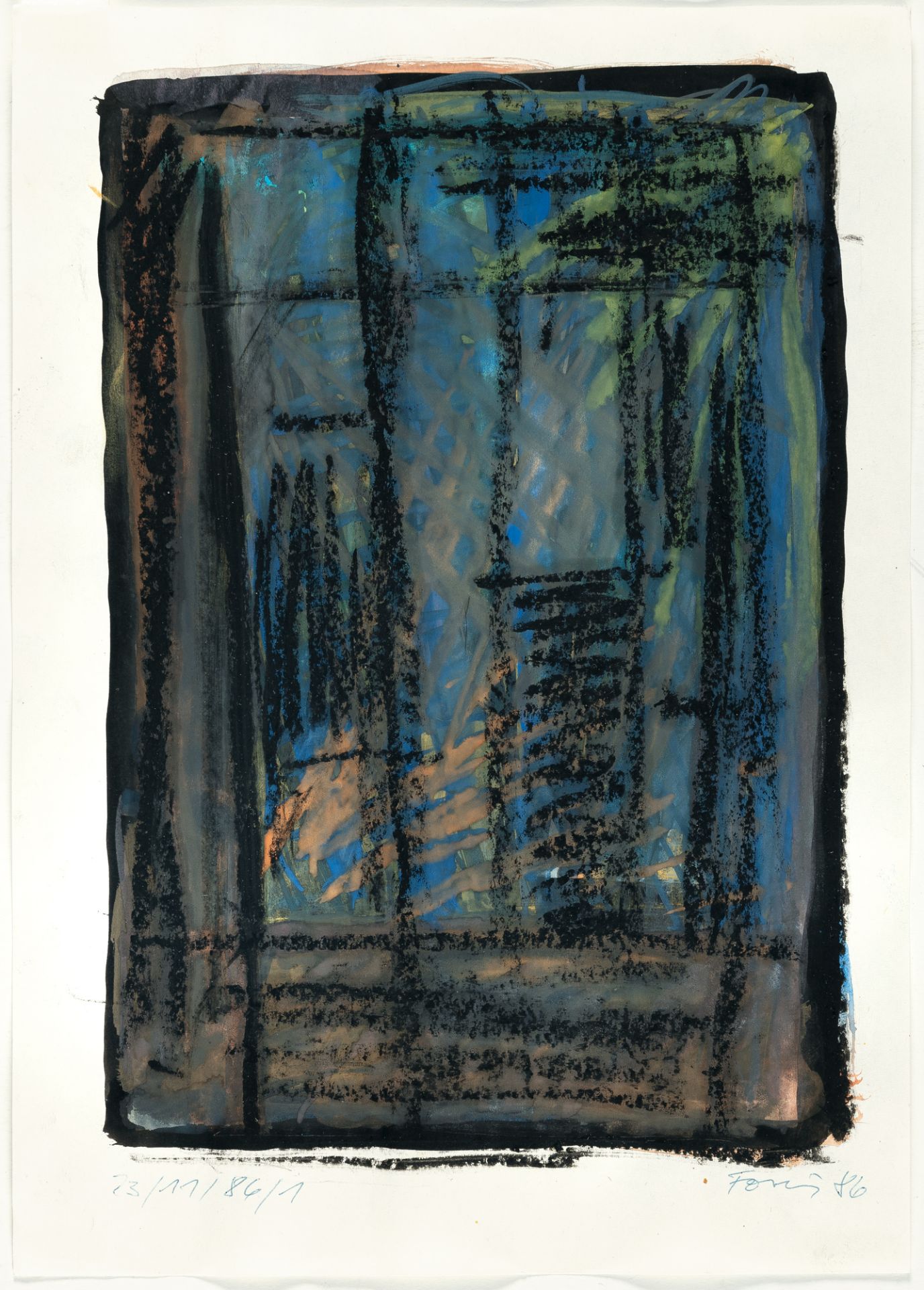 Günther Förg (1952 Füssen - Freiburg i. Br. 2013) – Untitled.Gouache and oil crayon, partly with - Image 4 of 11