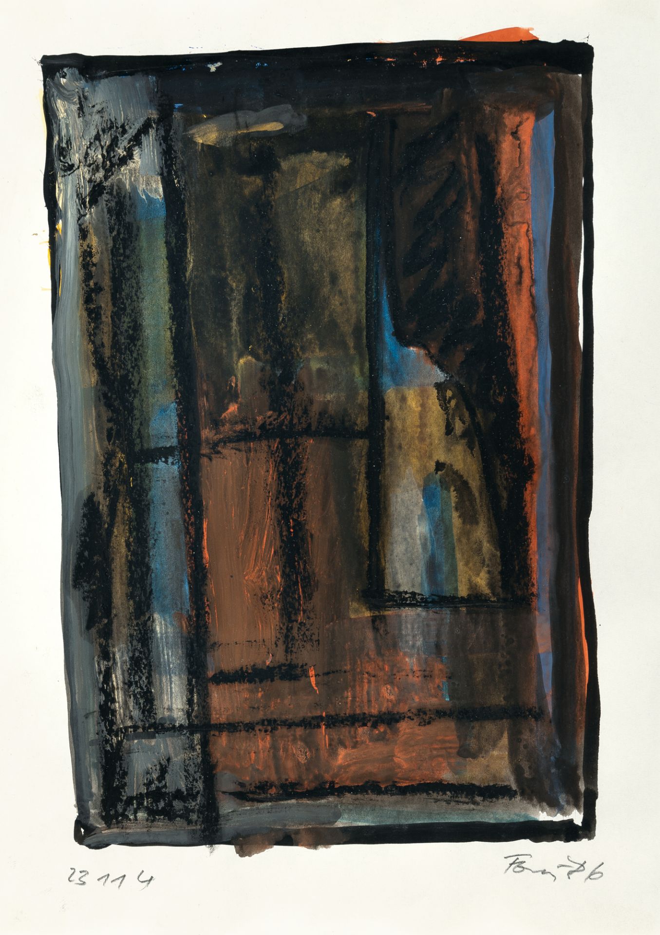 Günther Förg (1952 Füssen - Freiburg i. Br. 2013) – Untitled.Gouache and oil crayon, partly with