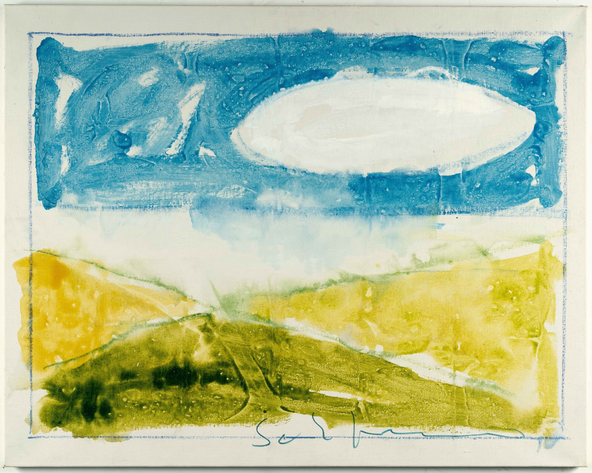 Mario Schifano (1934 Al-Chums/Libyen - Rom 1998) – Paesaggio Anemico.Enamel paint on canvas. (1973- - Image 2 of 4