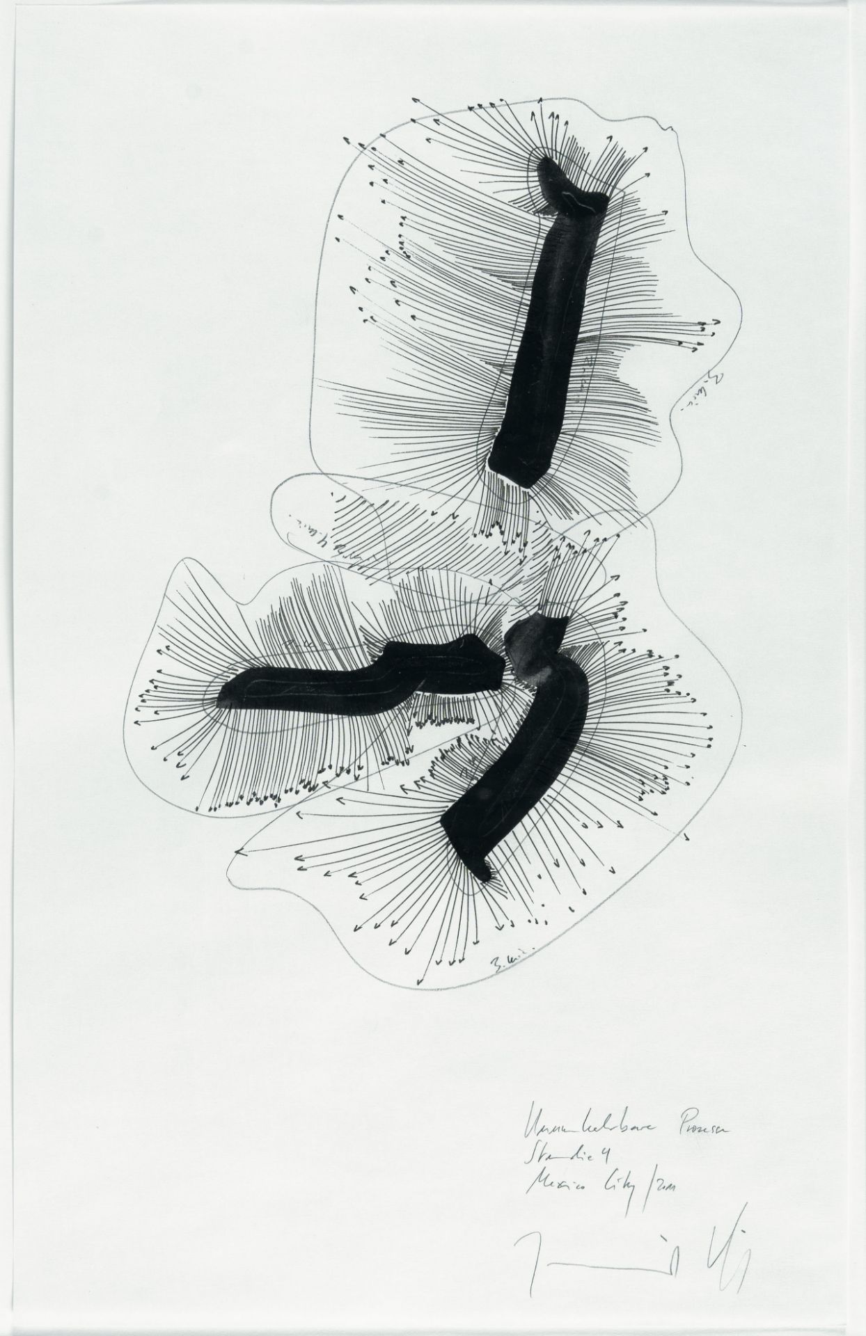 Jorinde Voigt (1977 Frankfurt/Main) – Unumkehrbare Prozesse Studie 1-7.Ink and pencil on thin - Image 3 of 11