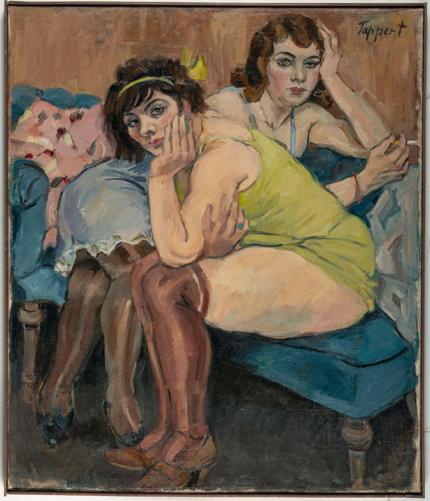 Georg Tappert (1880 - Berlin - 1957) – Zwei Mädchen auf blauem Sofa - Bild 2 aus 4