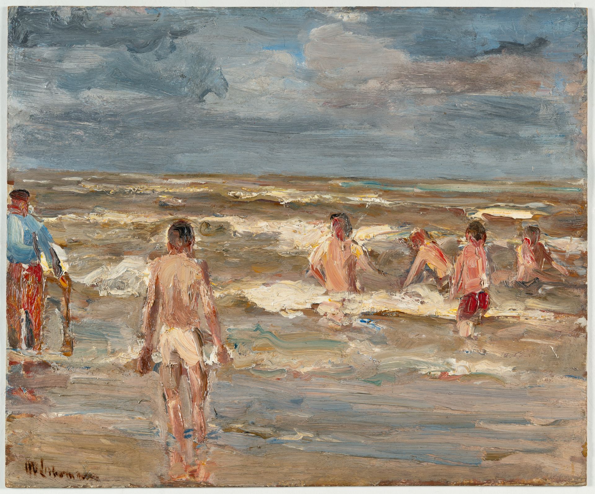 Max Liebermann (1847 - Berlin - 1935) – Badende Knaben (Kinder an der holländischen Küste) - Bild 2 aus 5