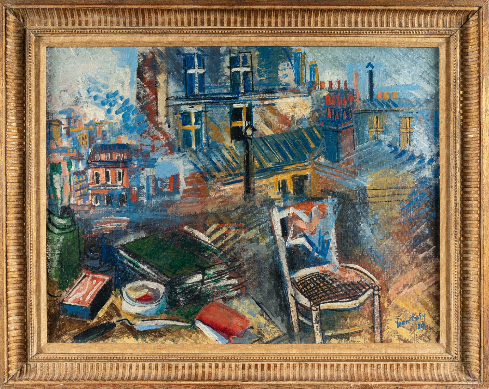 Jean Dufy (1888 Le Havre - 1964 Boussay) – Montmartre, vue depuis l'atelier de Jean Dufy.Oil on - Image 4 of 4