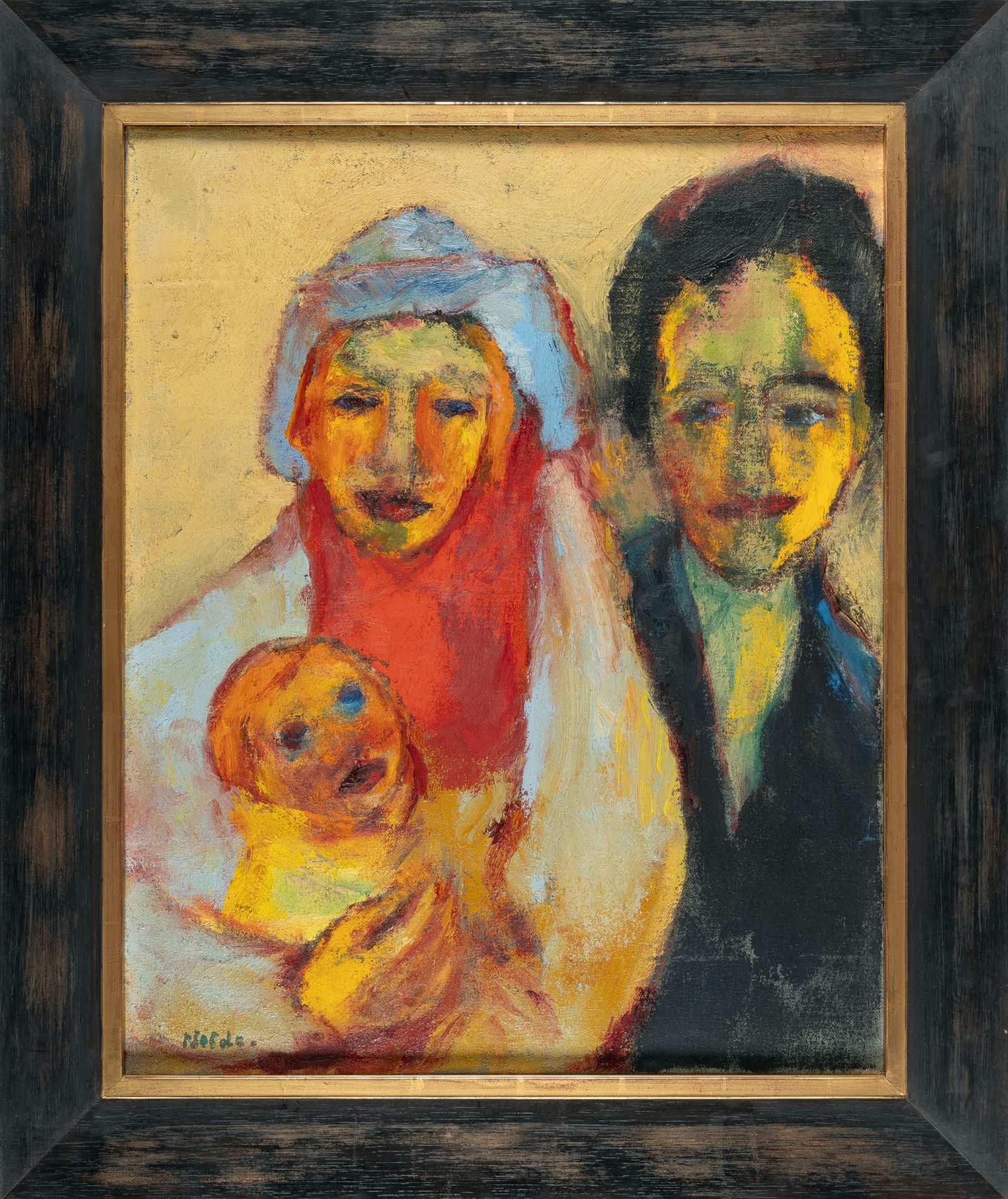 Emil Nolde (1867 Nolde - Seebüll 1956) – „Junge Familie“ (Young family).Oil on canvas. (1949). C. 70 - Image 4 of 6