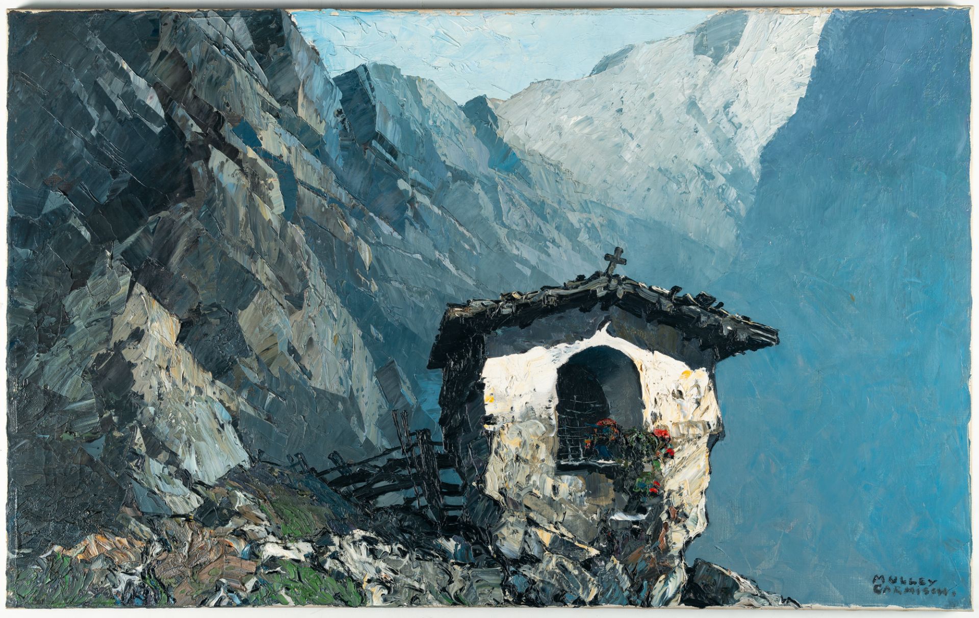 Oskar Mulley (1891 Klagenfurt - Garmisch-Partenkirchen 1949) – Bildstöckel.Oil on canvas. (c. 1925- - Image 2 of 4