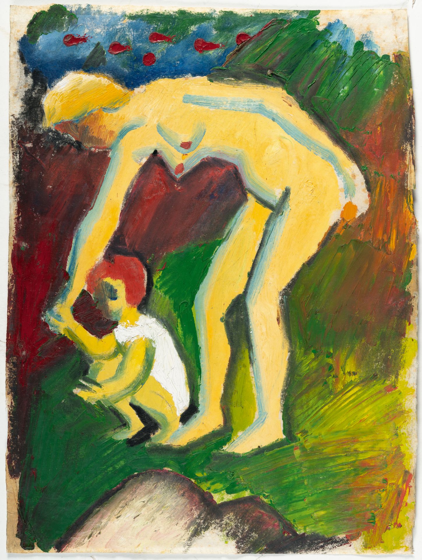 August Macke (1887 Meschede - Perthes-lès-Hurlus 1914) – Nackte Frau mit Kind - Bild 2 aus 4