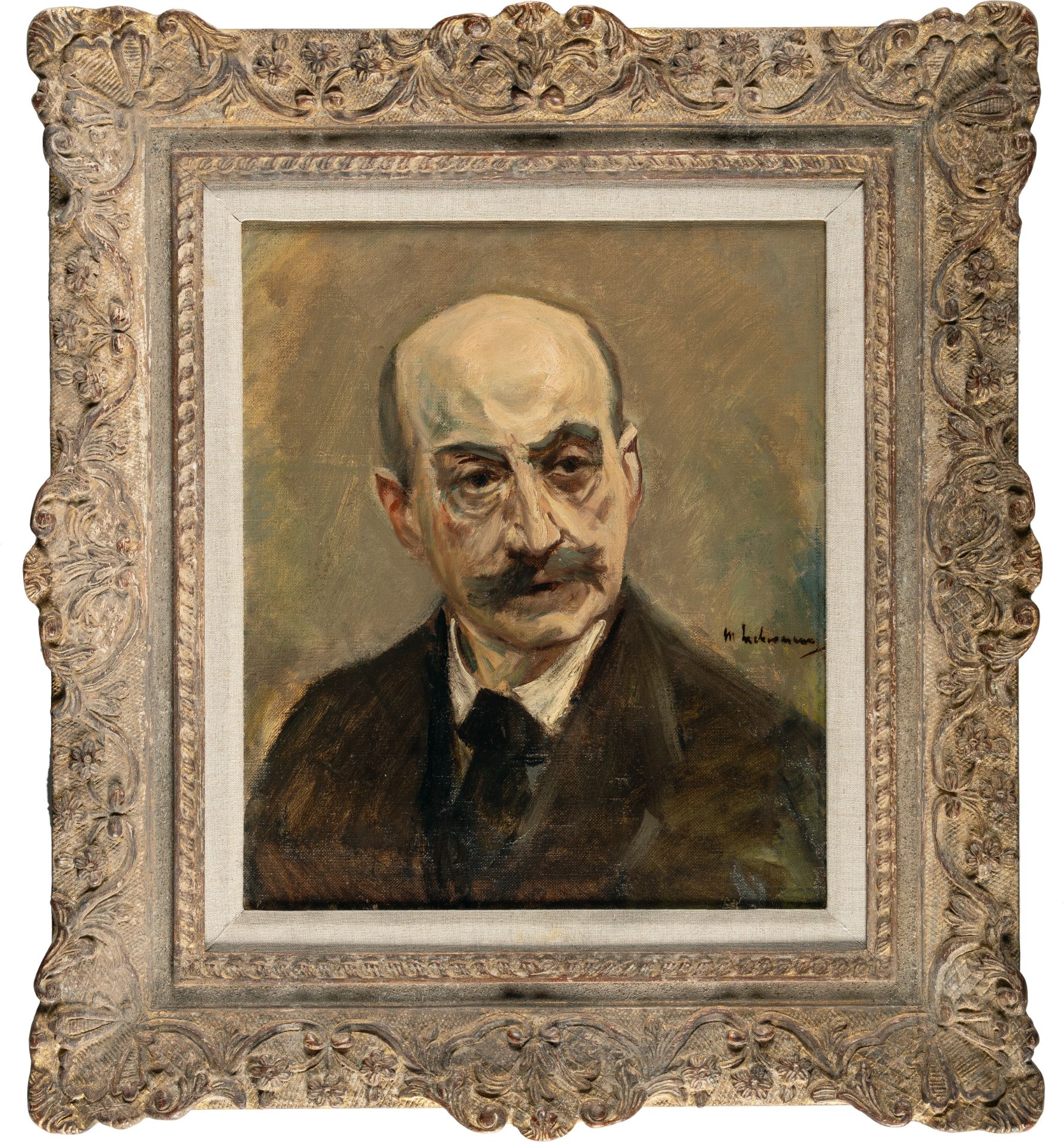 Max Liebermann (1847 - Berlin - 1935) – Self-portrait - Bust.Oil on canvas. (Circa 1917). C. 38.5 - Image 4 of 5