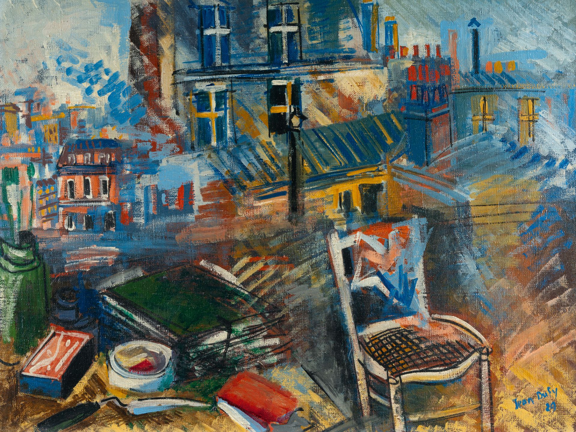 Jean Dufy (1888 Le Havre - 1964 Boussay) – „Montmartre, vue depuis l'atelier de Jean Dufy“