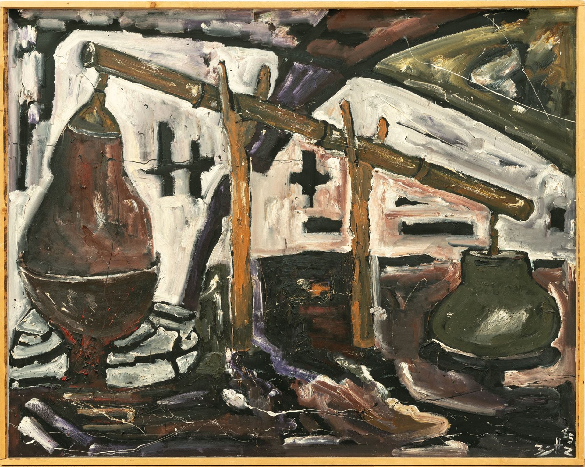Werner Büttner (1954 Jena) – Untitled ("Schnaps zum Abschied, Südostasien").Oil on canvas. (19)85. - Image 2 of 4