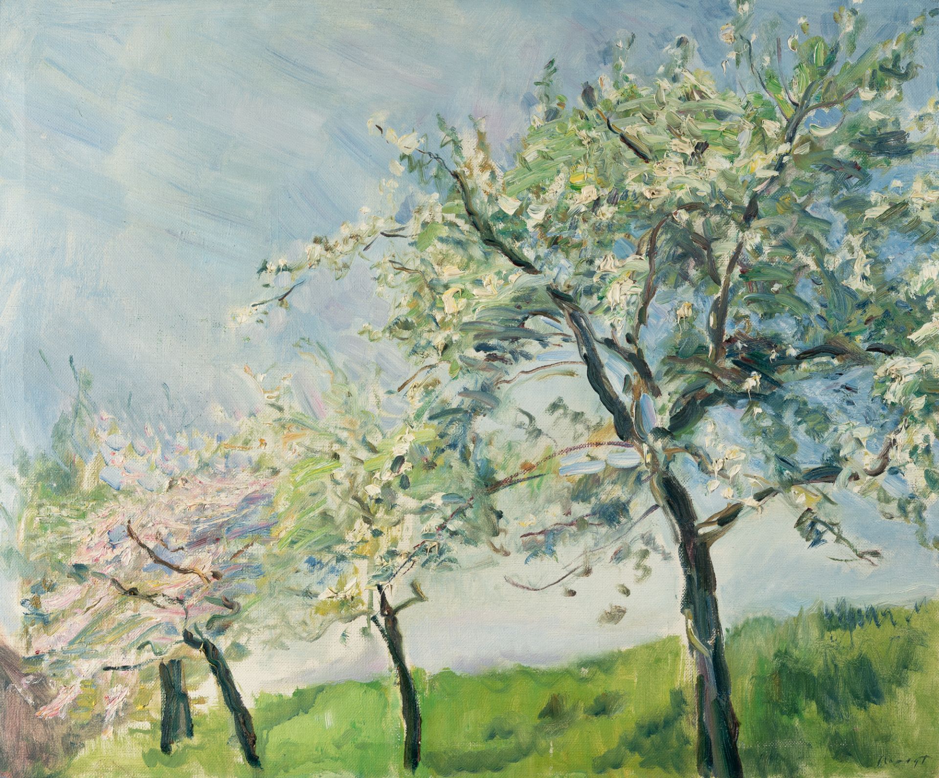 Max Slevogt (1868 Landshut - Neukastel/Pfalz 1932) – Blühende Kirschbäume bei Neukastel