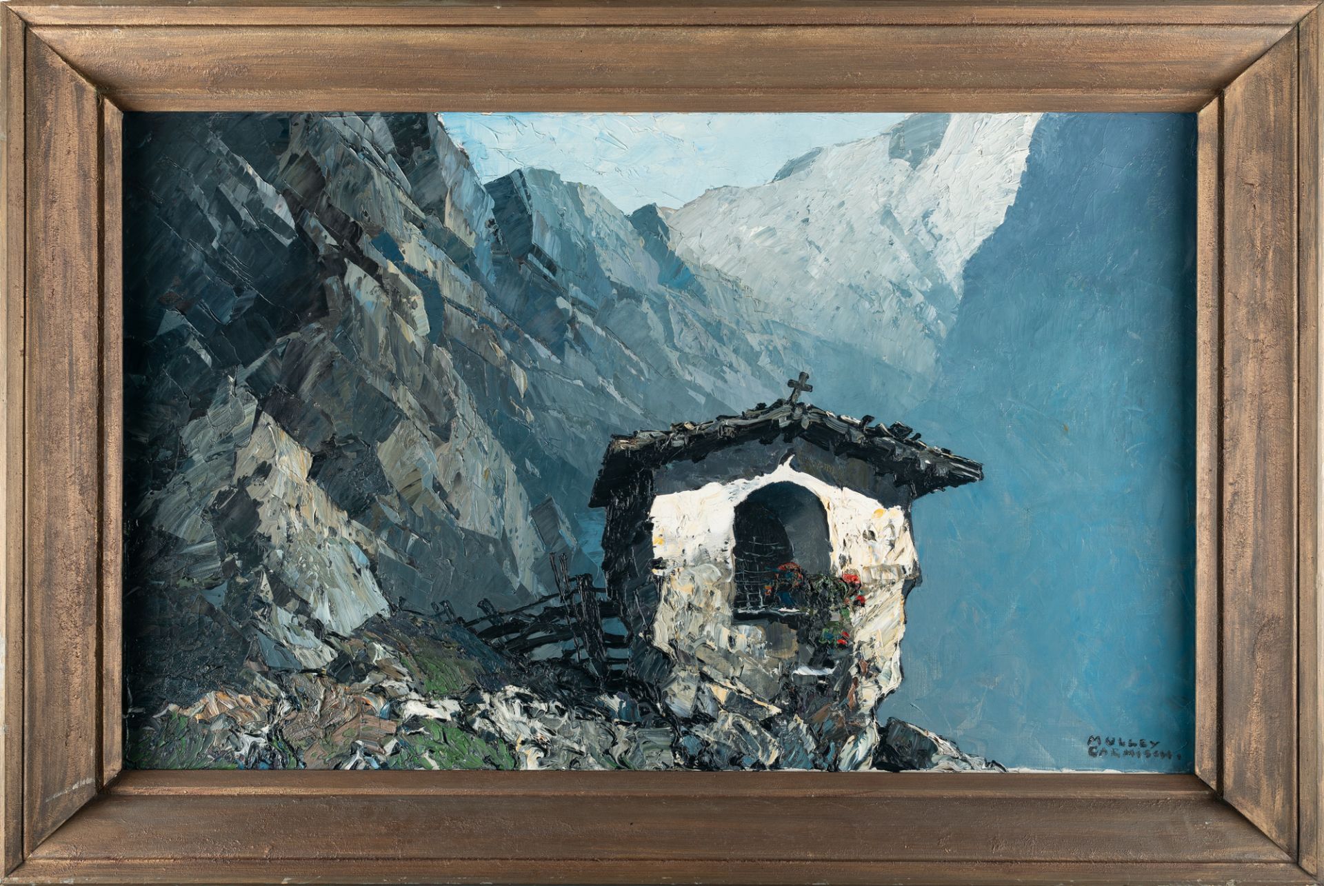 Oskar Mulley (1891 Klagenfurt - Garmisch-Partenkirchen 1949) – Bildstöckel.Oil on canvas. (c. 1925- - Image 4 of 4
