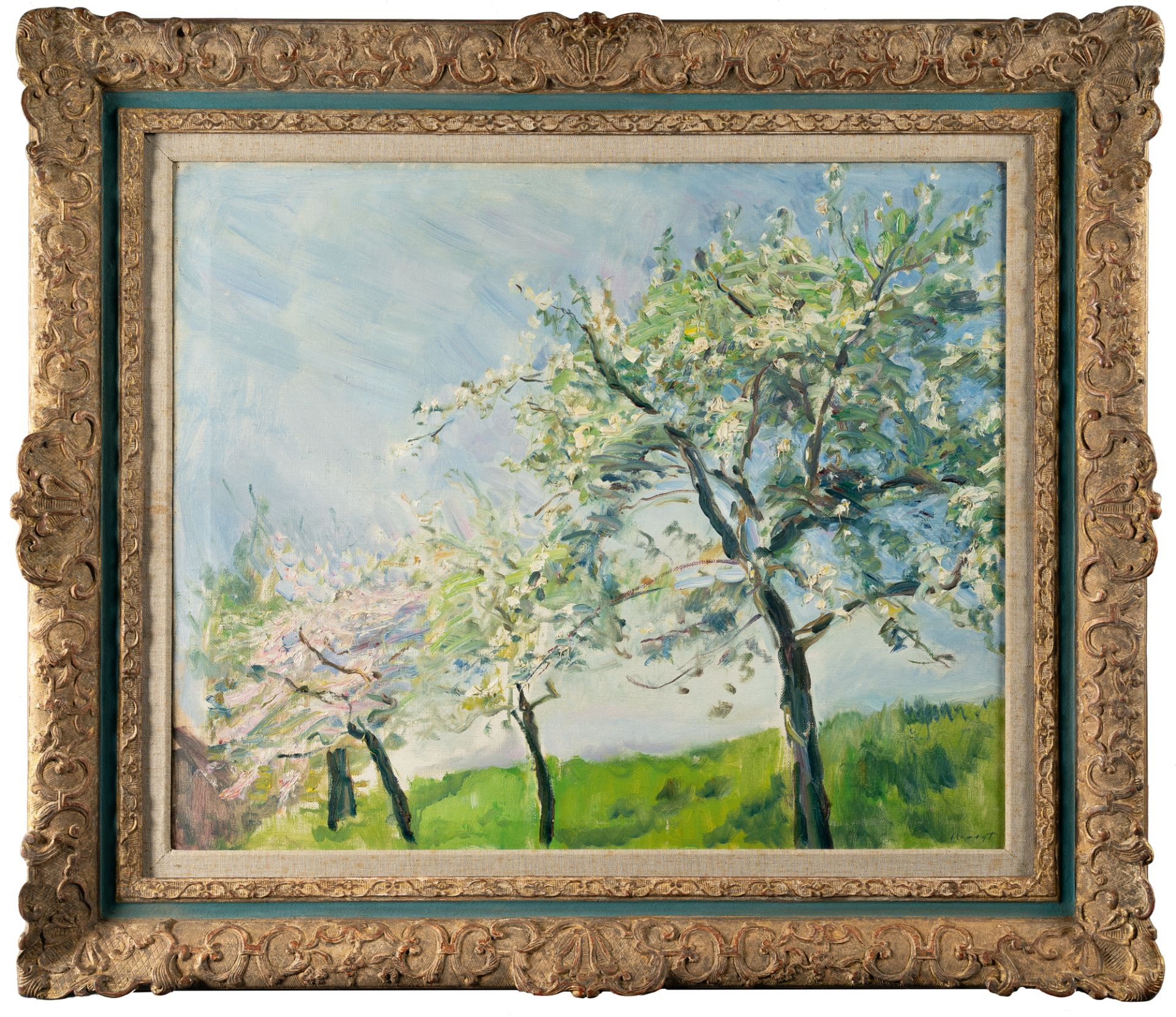 Max Slevogt (1868 Landshut - Neukastel/Pfalz 1932) – Blühende Kirschbäume bei Neukastel - Bild 4 aus 4