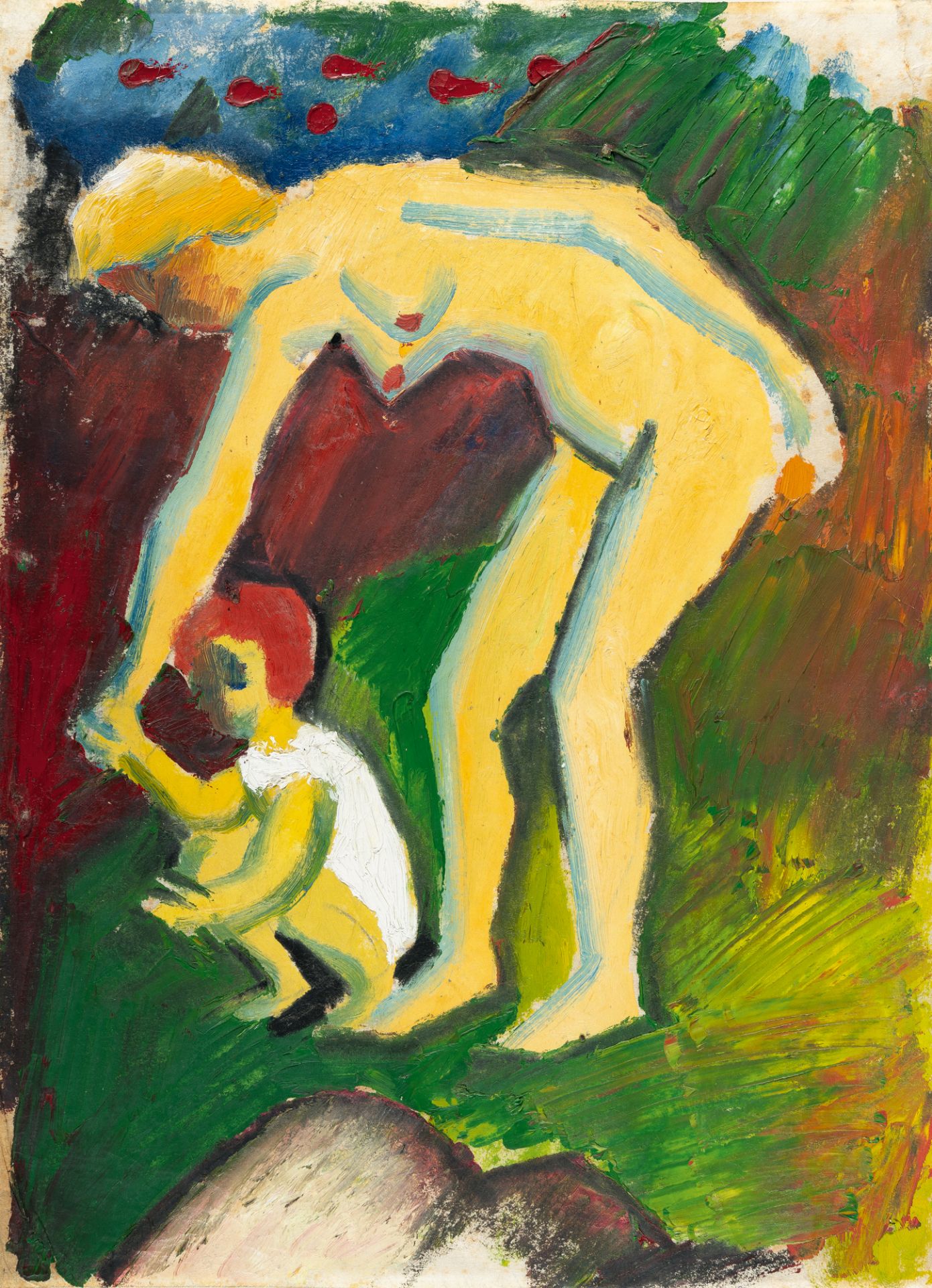 August Macke (1887 Meschede - Perthes-lès-Hurlus 1914) – Nackte Frau mit Kind