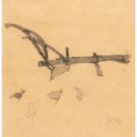 Egon Schiele (1890 Tulln/Donau - Wien 1918) – A plough.Pencil and charcoal on cream wove paper.