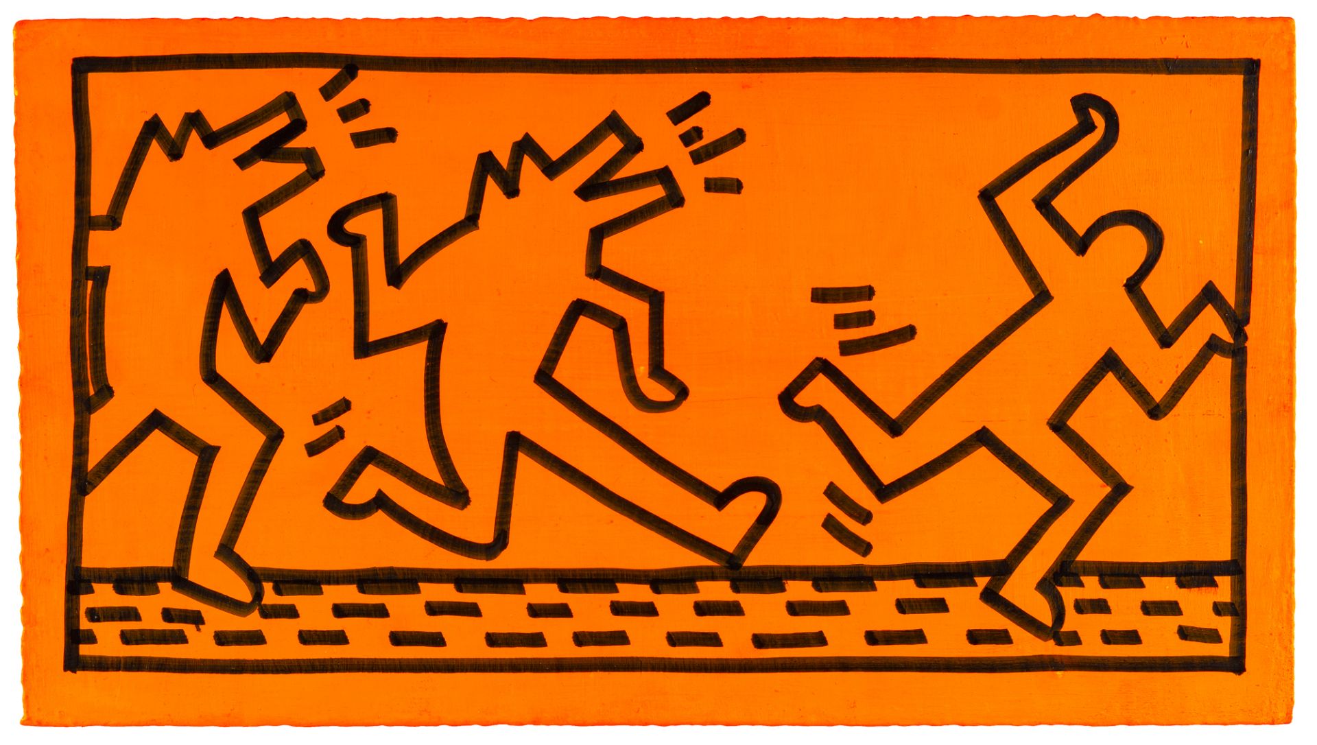 Keith Haring (1958 Reading/Pennsylvania - New York 1990) – Untitled.Acrylic and felt-tip pen on