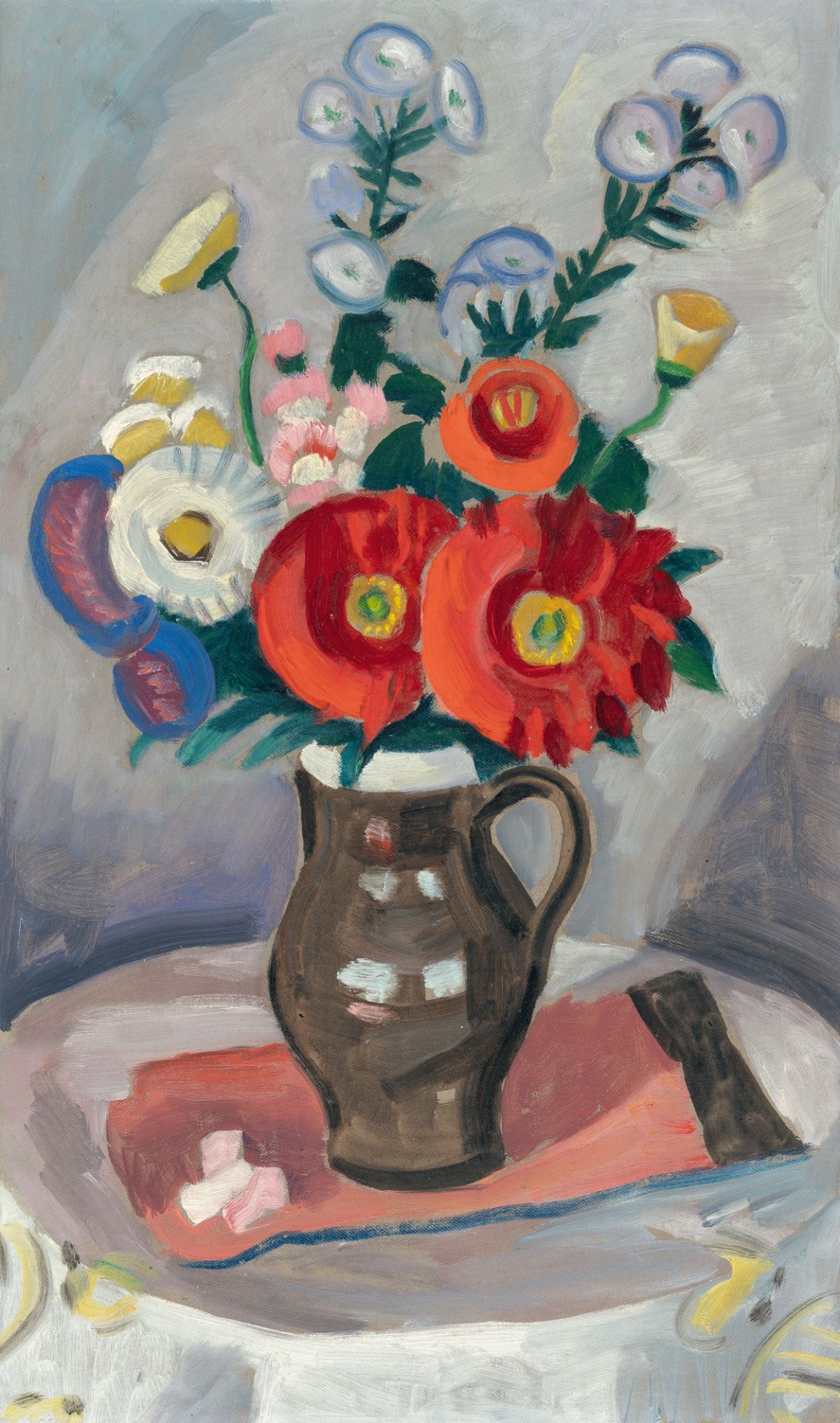 Gabriele Münter (1877 Berlin - Murnau 1962) – Blumenstrauß mit Dahlien