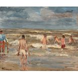 Max Liebermann (1847 - Berlin - 1935) – Badende Knaben (Kinder an der holländischen Küste)