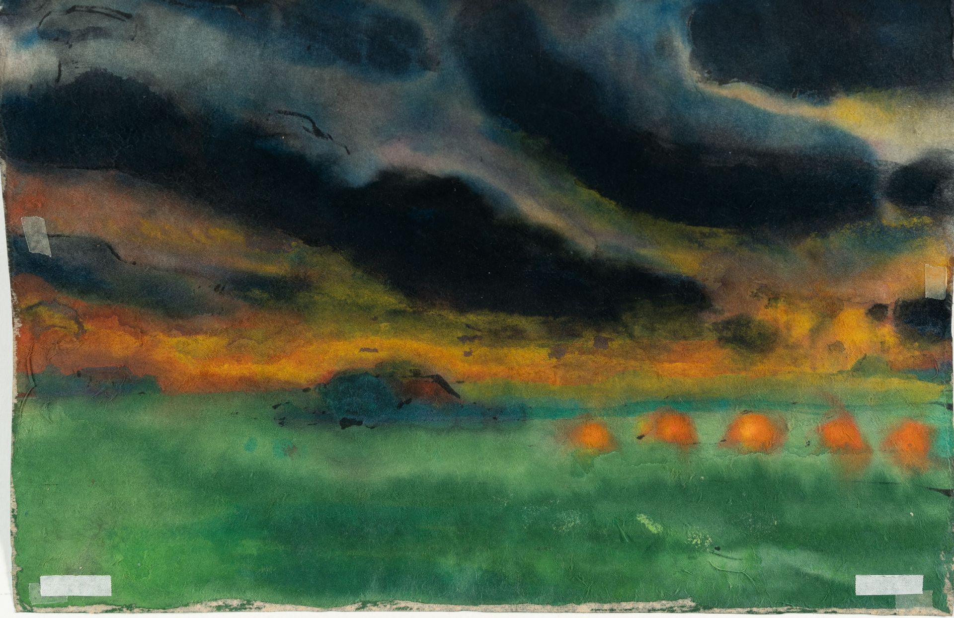Emil Nolde (1867 Nolde - Seebüll 1956) – Marshland.Watercolour and pen and ink on Japon. (1949). - Image 3 of 5